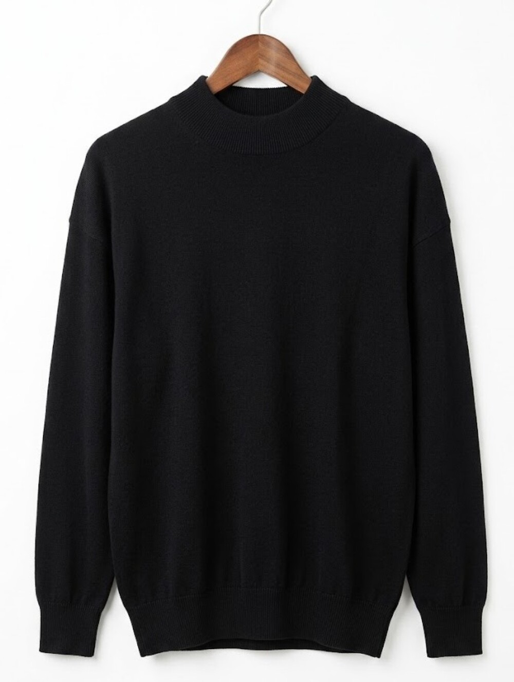 Men's Black Mockneck Sweater